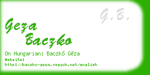 geza baczko business card