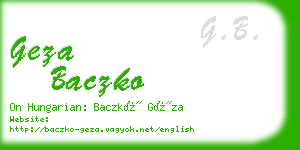 geza baczko business card